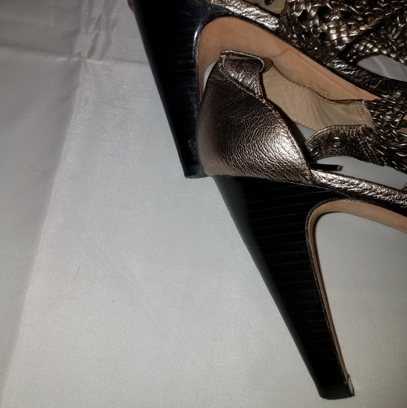 Joan and David Silvery Bronzed Open Toe Shoe - Picture 4 of 4
